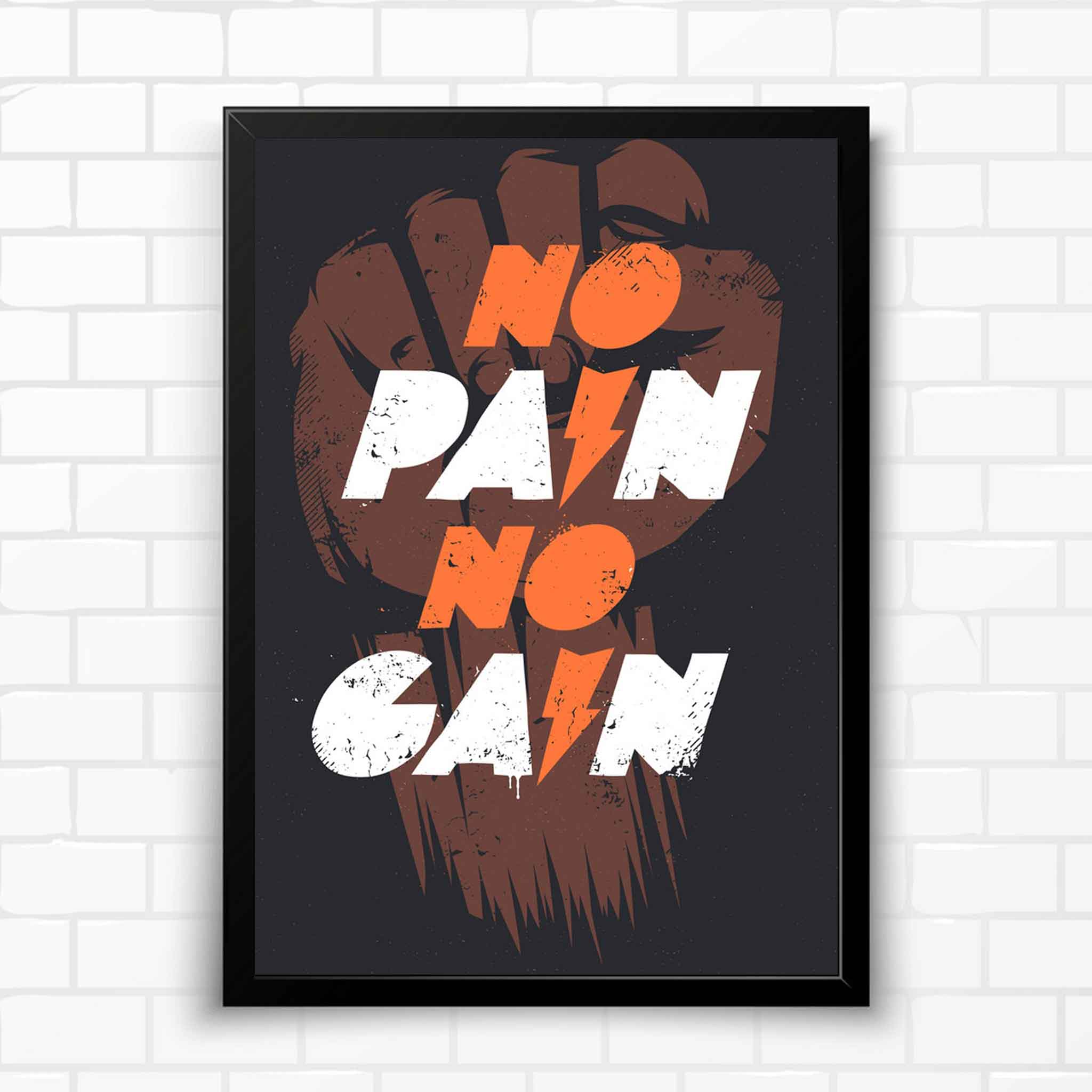 no pain no gain wall poster