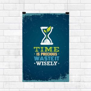 Time Is Precious Waste It Wisely Wisdom Wall Poster and Inspirational Quote for Office and Home
