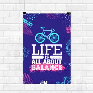 Life Is All About Balance Spiritual Wall Poster and Inspirational Quote for Office and Home