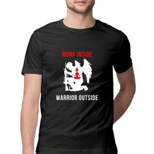 Monk Inside Warrior Outside Spiritual T-shirt for Men