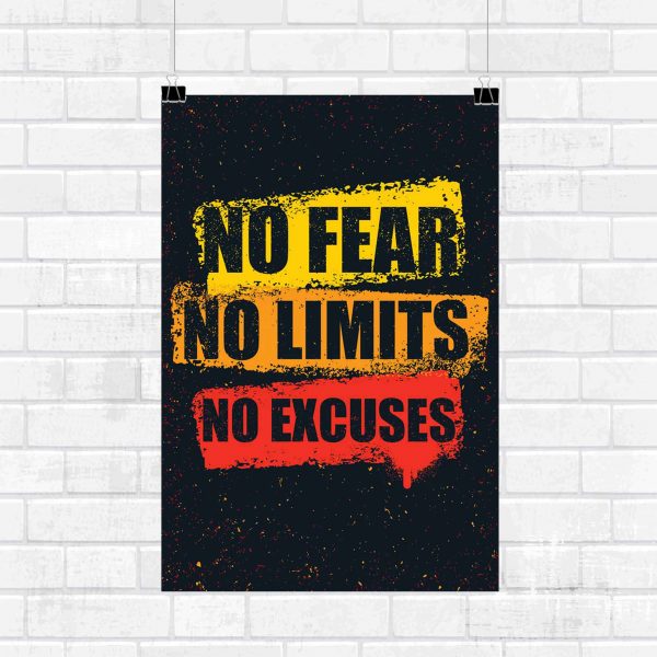 No Fear No Limits No Excuses Wall Poster